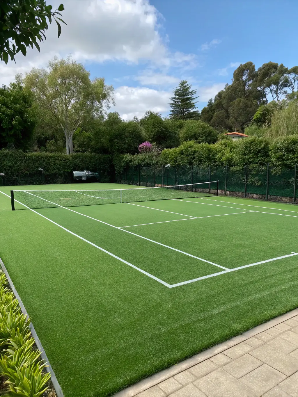 A well-maintained clay tennis court at CREULLOIS TENNIS CLUB, showcasing the quality of the playing surface and the club's commitment to providing excellent facilities for its members.