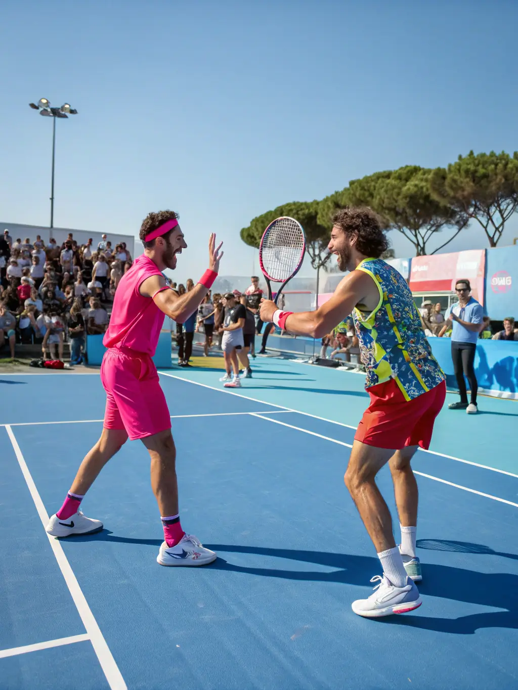 Members of the CREULLOIS TENNIS CLUB participating in a friendly doubles tournament, promoting social interaction and team spirit.