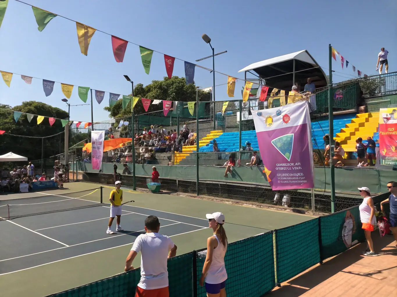A group of members laughing and socializing after a tennis match at the CREULLOIS TENNIS CLUB, highlighting the club's strong sense of community and camaraderie.